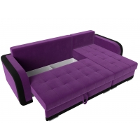 Угловой диван Марсель (микровельвет фиолетовый чёрный) - Изображение 3